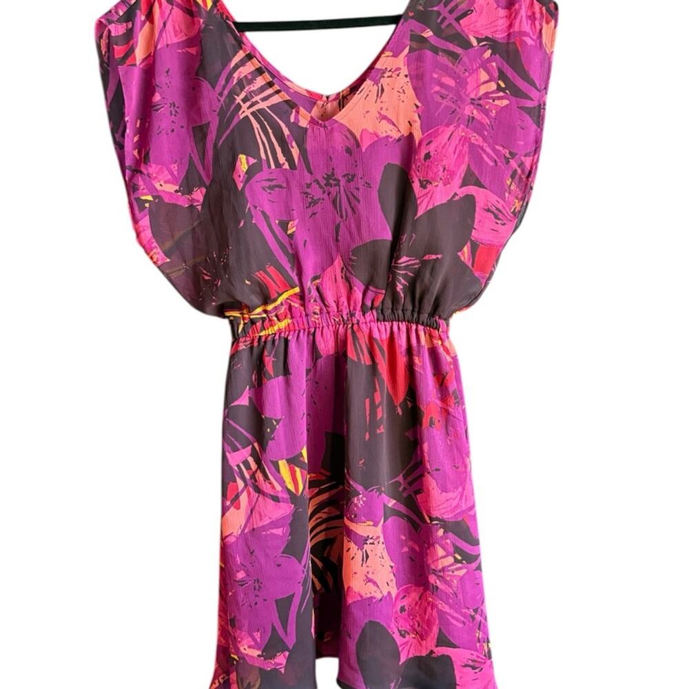 Express Y2K Pink and Purple Floral Dress size XS - Picture 5 of 11